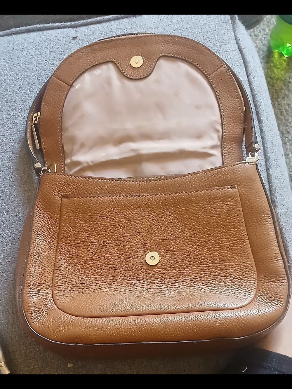kate spade Cognac Pebbled Leather Crossbody Saddle Bag